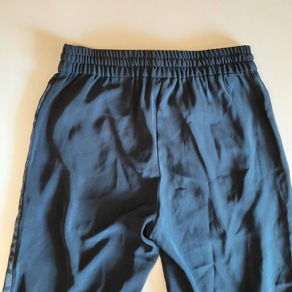 H&M: Navy Blue Women's Pants/Trousers with Satin Stripe Details at Sides - Picture 4 of 4